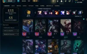 Unranked com TODOS os champs e 416 Skins + 9 Prestigios
