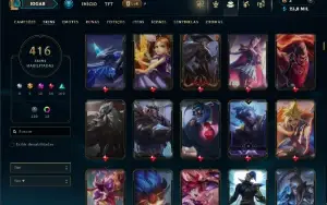 Unranked com TODOS os champs e 416 Skins + 9 Prestigios