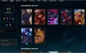 Conta LoL 70 skins