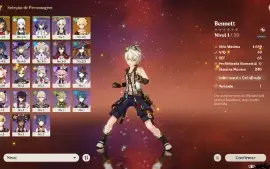 Genshin Impact Dehya+Bis, Ayaka e Baculo das areias escarlat