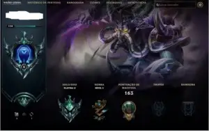 Conta LoL Plat 2 4 Skin Lendária