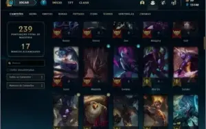 Conta DIAMANTE 4 (ex D1), com 44 skins e 94 champs
