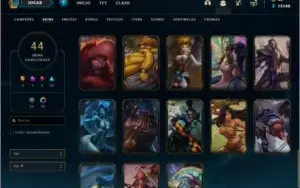 Conta DIAMANTE 4 (ex D1), com 44 skins e 94 champs