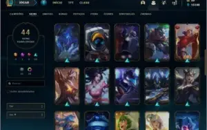 Conta DIAMANTE 4 (ex D1), com 44 skins e 94 champs
