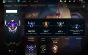Conta DIAMANTE 4 (ex D1), com 44 skins e 94 champs