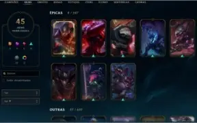 CONTA LOL SKIN'S, BORDA OURO, BOA PARA SMURF