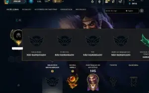 Unranked com 50 Champs e 7 Skins ( ex esmeralda )