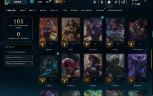 Unranked com 50 Champs e 7 Skins ( ex esmeralda )