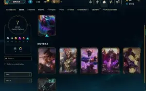 Unranked com 50 Champs e 7 Skins ( ex esmeralda )