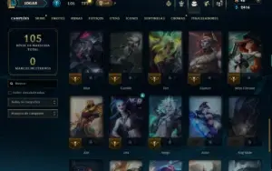 Unranked com 50 Champs e 7 Skins ( ex esmeralda )