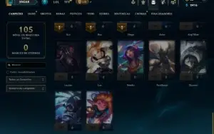 Unranked com 50 Champs e 7 Skins ( ex esmeralda )