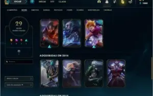 Conta unranked com 72 champs e 29 skins