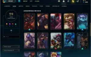 Conta unranked com 72 champs e 29 skins