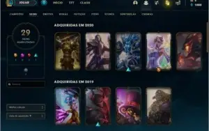 Conta unranked com 72 champs e 29 skins