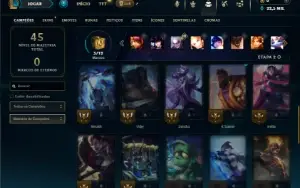 Mestre com 32 Champs e 2 Skins  ( 183 PDL )