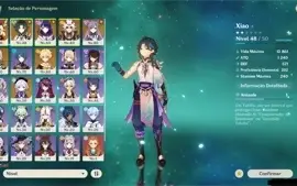 Conta Ar 48 com Klee, Xiao, Arataki, Xiao e Outros