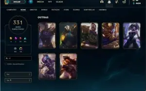 Conta prata 4 com TODOS os champs e 331 Skins + 7 Vitoriosas