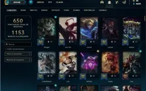 Conta prata 4 com TODOS os champs e 331 Skins + 7 Vitoriosas