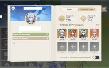 Conta Genshin impact AR55 ganyu, Eula,  Venti, Kokomi, Yae