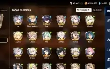 Conta de epic seven com 9 ML + 27 k de gemas + 1000 folhas