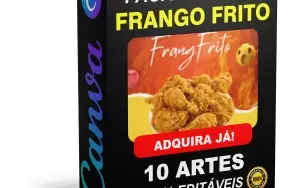 Pack Canva Frango Frito - 10 Artes Editáveis