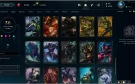 Conta League of Legends Lv166 36 skins 99 champs