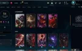 Conta League of Legends Lv166 36 skins 99 champs
