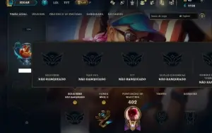 Unranked com 120 Champs e 69 Skins ( JG / MID  / SUP )