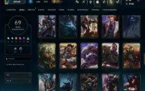 Unranked com 120 Champs e 69 Skins ( JG / MID  / SUP )