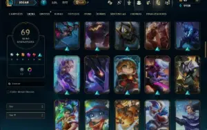 Unranked com 120 Champs e 69 Skins ( JG / MID  / SUP )