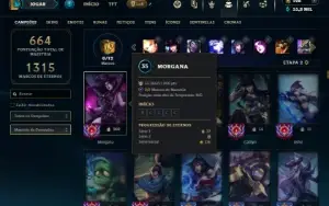 Unranked com TODOS os champs e 279 Skins + 11 Vitoriosas
