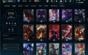 Unranked com TODOS os champs e 279 Skins + 11 Vitoriosas