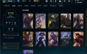 Unranked com TODOS os champs e 279 Skins + 11 Vitoriosas