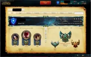 conta PLAT 4, todos campeões, 11 páginas de runa, mts skins.
