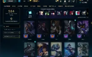 Unranked com TODOS os champs e 129 Skins ( MID / JG / ADC )