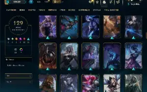 Unranked com TODOS os champs e 129 Skins ( MID / JG / ADC )