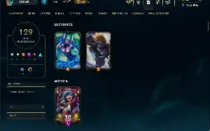 Unranked com TODOS os champs e 129 Skins ( MID / JG / ADC )