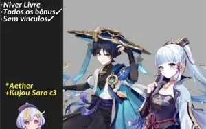 Scaramouche (Andarilho) + Ayaka e Qiqi, Ar 13