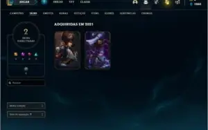 Conta prata 3 com 2 skins e 20 champs
