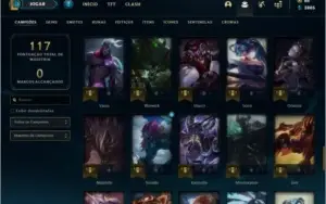 Conta bronze 1 com 25 skins e 78 champs