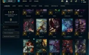 Conta bronze 1 com 25 skins e 78 champs