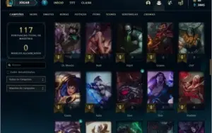 Conta bronze 1 com 25 skins e 78 champs