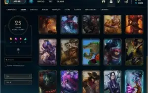 Conta bronze 1 com 25 skins e 78 champs