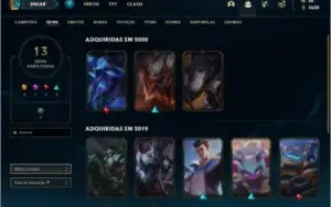 Conta bronze 2 com 13 skins e 39 champs