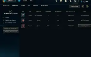 Conta ouro 4 com 22 Champs e 2 Fragmentos de skins