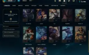 Conta ouro 4 com 22 Champs e 2 Fragmentos de skins