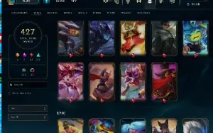 Conta Lol-  427 Skins Prestigio - Lvl 303- Todos Os Campeões