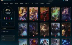 Conta Lol-  427 Skins Prestigio - Lvl 303- Todos Os Campeões