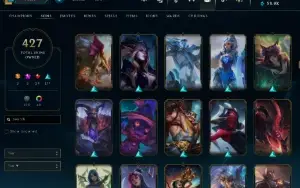 Conta Lol-  427 Skins Prestigio - Lvl 303- Todos Os Campeões