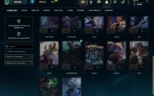 Unranked com 22 Champs e 2 Skins + 2 Fragmentos